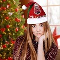 Personalized Sequins Santa Hat Custom Photo Christmas Hats for Holidays Xmas Party Supplies - image 5