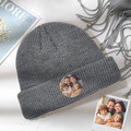 Custom Photo Knitted Hat Unisex Beanie Hat Winter Warm Cap for Christmas Gift - image 5