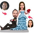 Funny Couple Custom Bobbleheads With Engraved Text - image 1