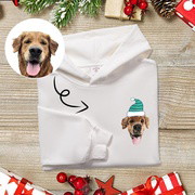 Customized Embroidered Pet Portrait Christmas Sweatshirt-Multiple pets can be customized