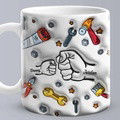 Personalized Names 1-6 Kids Custom 3D Inflated Effect Printed Mug - Perfect Father's Day Gift - image 1