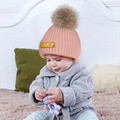 Personalized Leather Patch Beanie Custom Name Newborn Kids Winter Hat - image 8