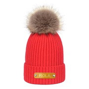 Personalized Leather Patch Beanie Custom Name Newborn Kids Winter Hat