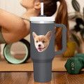 Custom Face 40oz Insulated Mug with Handle and Straw Stainless Steel Custom Travel Cup Gift for Family Friends Couples - image 16