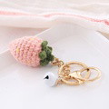 Crochet Fruit Keychain Cute Food Donut Knitted Car Keyring Bag Decorations Gifts for Her - image 5