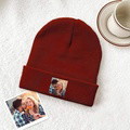 Personalized Photo Beanie Hat Custom Knitted Hat Valentine's Day Gifts-4 Colors - image 2