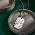 Personalized Square Photo Necklace With Engraved Beads Pendant Gifts For Lovers - image 4