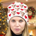 Custom Face Beanie Hat Warm Soft Knit Hat Winter Cap Gifts for Lovers - image 6