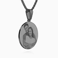 Custom Black Filter Romantic Photo Necklace Stainless Steel Valentine Gift For Couples - image 2