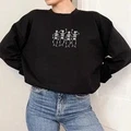 Dancing Skeletons Sweatshirt, Halloween Crewneck Embroidered - image 4
