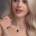 Engraved Heart Photo Necklace With Custom Half-heat Shaped Words And Photo - image 2