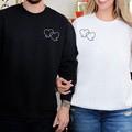 Personalized Embroidery - Double Heart + Letters - Sweatshirt - Hoodie - T-shirt - image 8