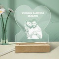 Personalized Led Night Lamp Custom Photo Heart Glass Night Lamp Gift for Lovers Night Light - image 2