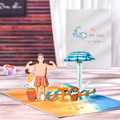Father's Day Card Beach Father 3D Pop Up Greeting Card for Him - image 1