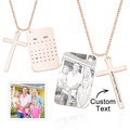 Personalized Photo Calendar Engraved Stainless Steel Cross Necklace Custom Message Pendant Father's Day Gift - image 3
