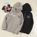 Custom Embroidered Pet Portrait Fleece Casual Zip-Up Hoodie - Warm Winter Gift for Your Beloved Pet - image 1