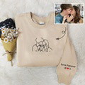 Custom Embroidered Line Drawing Hoodie,Sweatshirt, Anniversary gift, Girlfriend,Boyfriend,Family,Birthday unique gift - image 2
