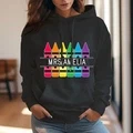 Personalized Crayon Hooded Sweatshirt Teacher Custom Name Hooded Sweatshirt Back to School Gifts - image 7
