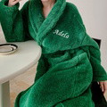Personalized plush robes with custom embroidery, birthday gifts, wedding gifts, adult men's, women's night gowns, for moms, miniature wool spa gowns - image 2