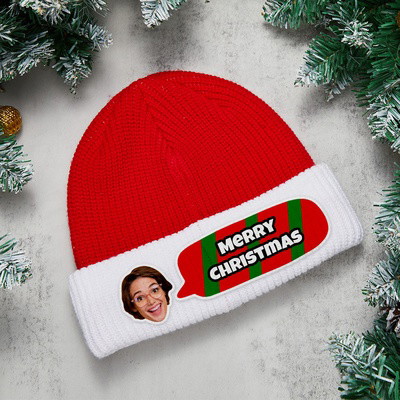 Custom Christmas Beanie Hat Unisex Knitted Hat Winter Warm Hat Gift for Christmas