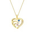 Personalized Heart Necklace Custom Family Name Birthstone Necklace Gift for Mother Grandma - image 8
