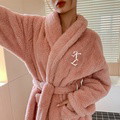 Personalized plush robes with custom embroidery, birthday gifts, wedding gifts, adult men's, women's night gowns, for moms, miniature wool spa gowns - image 3