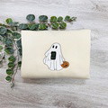 Custom Ghost Drinking Embroidered Sweatshirt - image 3