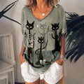 Women's V-neck short sleeves loose - image 8