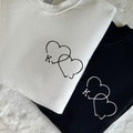 Personalized Embroidery - Double Heart + Letters - Sweatshirt - Hoodie - T-shirt - image 3