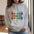 Personalized Crayon Hooded Sweatshirt Teacher Custom Name Hooded Sweatshirt Back to School Gifts - image 13