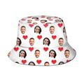Custom Bucket Hat Personalized 2 Face Heart Print Summer Unisex Fisherman Hat - image 2