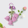 Flower Knitted KeyChain for Bag Crochet Campanula Keychain Handmade Gift - image 1
