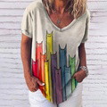 Women's V-neck short sleeves loose - image 4