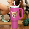 Custom Face 40oz Insulated Mug with Handle and Straw Stainless Steel Custom Travel Cup Gift for Family Friends Couples - image 11