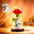 Custom Photo Text Eternal Rose Flower Glass Cover LED Night Light Romantic Simulation Gift For Her Wedding Gift - image 1