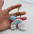 Rainbow Handmade Knitted Keychain Cute Crochet Key Pendant Bag Decoration Gifts - image 2