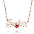 Personalized Name Necklace with Heart Birthstone Birthday Anniversary Gift for Her Wedding Gift - image 3