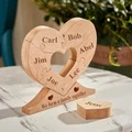 Custom Engraved Wooden Name Heart Puzzle Decor Family Name Heart Puzzle Home Decoration - image 7