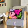 PRETTY PETALS BLACK - Latch Hook Cushion Kit
