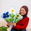 Baby Blue Wild Blooms - Latch Hook Cushion Kit