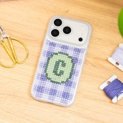 LAVENDER SAGE PERSONALISED INITIALS - Cross Stitch Phone Case Kit