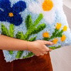 Baby Blue Wild Blooms - Latch Hook Cushion Kit
