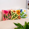 Fuchsia Wild Blooms - Latch Hook Cushion Kit