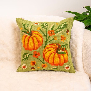 COTTAGE PUMPKINS - Tapestry Needlepoint Cushion Kit