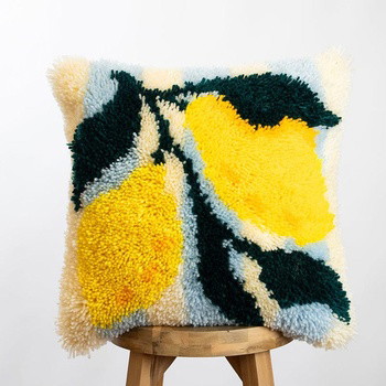LEMON RIPE STRIPES - Latch Hook Cushion Kit