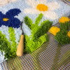 Baby Blue Wild Blooms - Latch Hook Cushion Kit