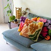 PRETTY PETALS BLACK - Latch Hook Cushion Kit