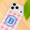 PREPPY PINK PERSONALISED INITIALS - Cross Stitch Phone Case Kit