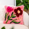 Fuchsia Wild Blooms - Latch Hook Cushion Kit