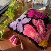 PRETTY PETALS BLACK - Latch Hook Cushion Kit